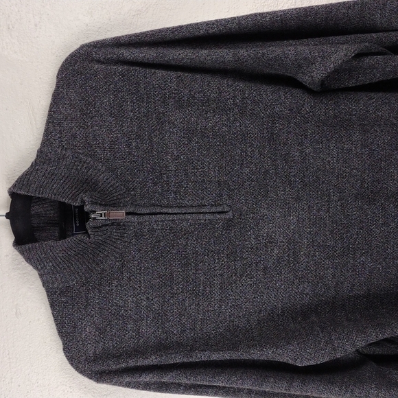 Dockers Dark Grey Mock Neck 3/4 Zip Long Sleeve Lightweight Pullover Sweater - Picture 2 of 8